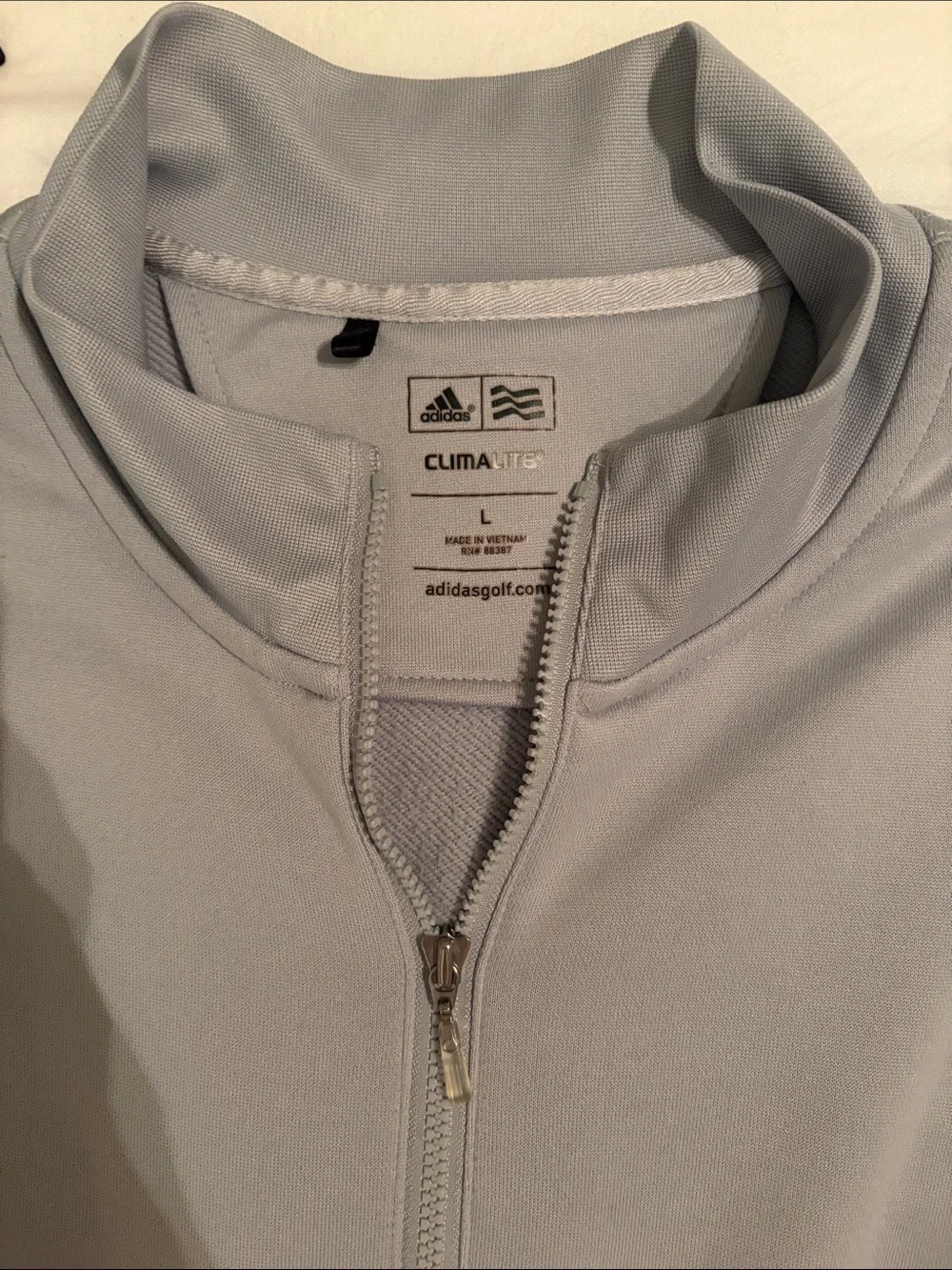 adidas Light Gray Men’s Zip-Up Sweater